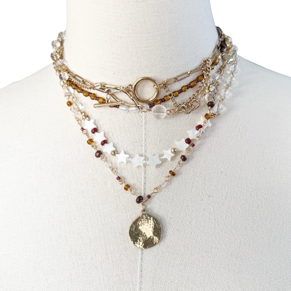Free People Starry Layer Necklace in Chocolate | NWT - Picture 4 of 7